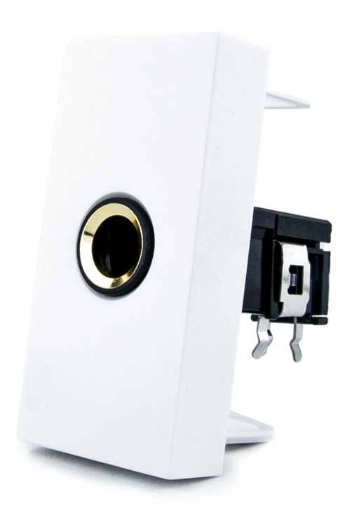 Модуль розетки Jack 6.35 мм (speaker socket), 1М, 45x22.5мм, белый